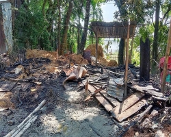 শান্তিগঞ্জে মুক্তিযোদ্ধার ঘর আগুনে পুড়িয়ে দেওয়ার অভিযোগ